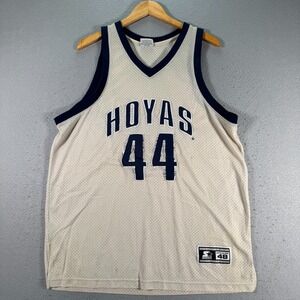 Vintage‎ Georgetown Hoyas #44 Basketball Jersey Mens 48 Large Beige Starter NCAA